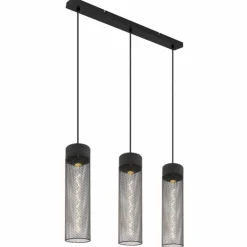 Luminaires Globo Lighting Suspensions|Suspension Globo HANS Noir, 3 lumières