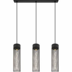 Luminaires Globo Lighting Suspensions|Suspension Globo HANS Noir, 3 lumières