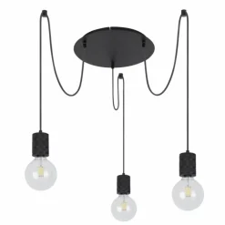 Luminaires Globo Lighting Suspensions|Suspension Globo HERMINE Noir, 3 lumières
