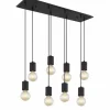 Luminaires Globo Lighting Suspensions|Suspension Globo HERMINE Noir, 8 lumières