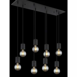 Luminaires Globo Lighting Suspensions|Suspension Globo HERMINE Noir, 8 lumières