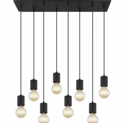 Luminaires Globo Lighting Suspensions|Suspension Globo HERMINE Noir, 8 lumières