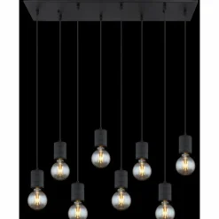 Luminaires Globo Lighting Suspensions|Suspension Globo HERMINE Noir, 8 lumières