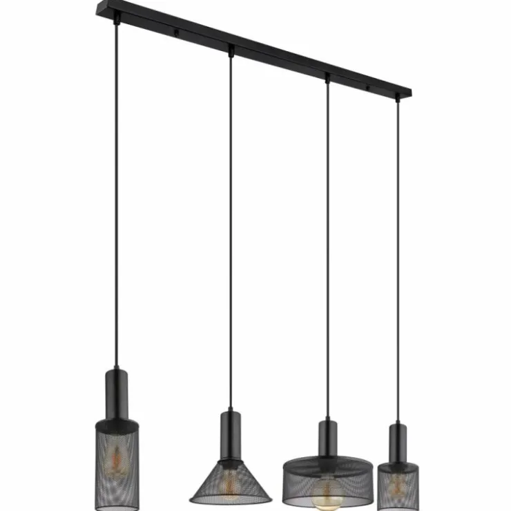 Luminaires Globo Lighting Suspensions|Suspension Globo JEDD Noir, 4 lumières