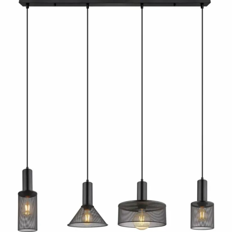 Luminaires Globo Lighting Suspensions|Suspension Globo JEDD Noir, 4 lumières