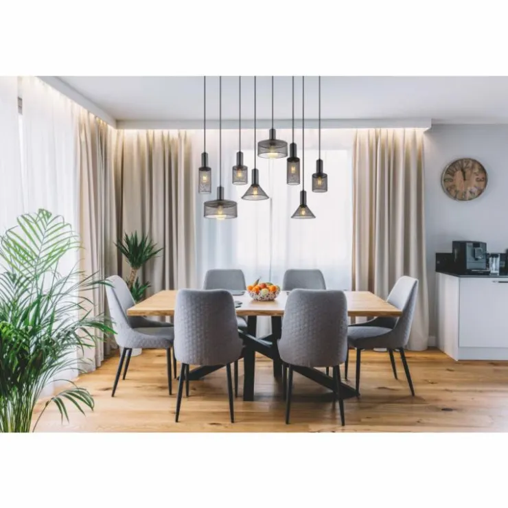 Luminaires Globo Lighting Suspensions|Suspension Globo JEDD Noir, 8 lumières