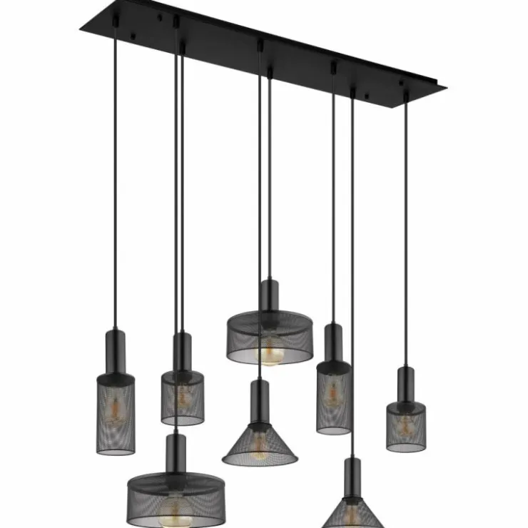 Luminaires Globo Lighting Suspensions|Suspension Globo JEDD Noir, 8 lumières
