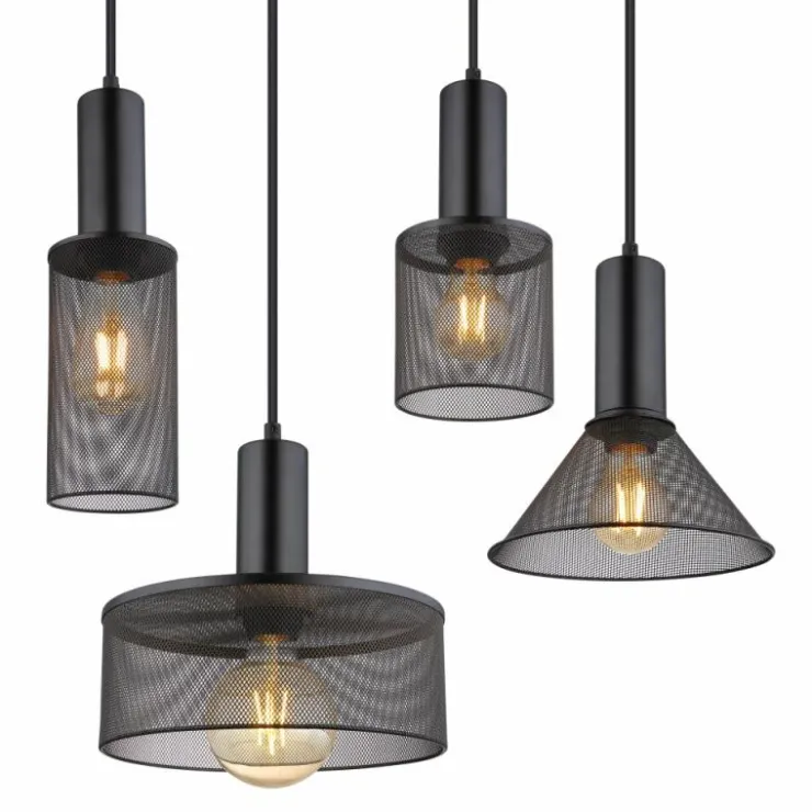 Luminaires Globo Lighting Suspensions|Suspension Globo JEDD Noir, 8 lumières