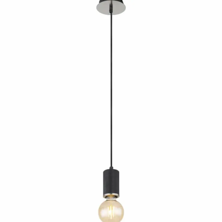 Luminaires Globo Lighting Suspensions|Suspension Globo JOSEBA Nickel mat, Noir, 1 lumière