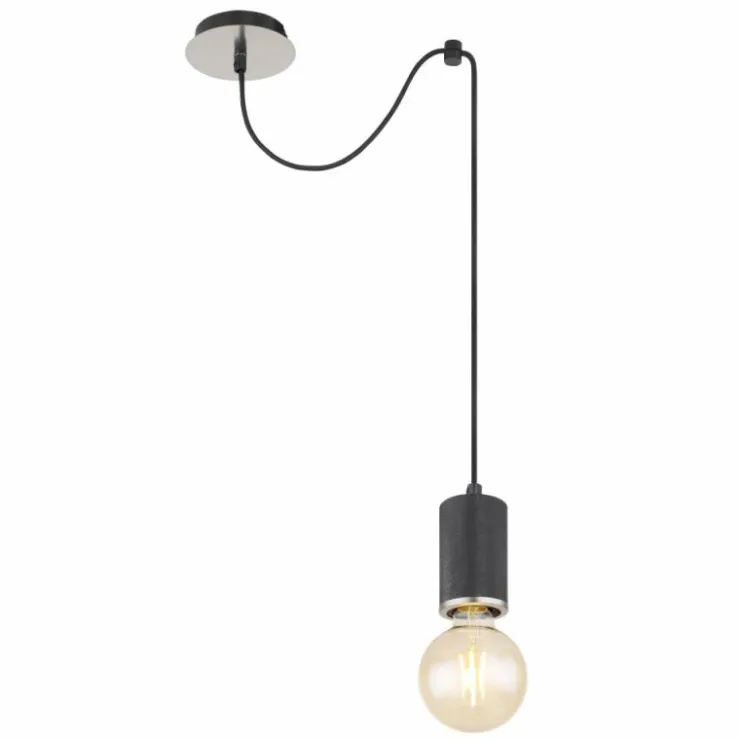 Luminaires Globo Lighting Suspensions|Suspension Globo JOSEBA Nickel mat, Noir, 1 lumière
