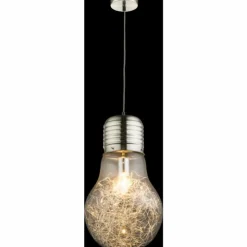Luminaires Globo Lighting Suspensions|Suspension Globo LEVIN Nickel mat, 1 lumière