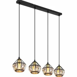 Luminaires Globo Lighting Suspensions|Suspension Globo LOIS Laiton, Noir, 4 lumières