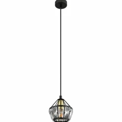 Luminaires Globo Lighting Suspensions|Suspension Globo LOIS Laiton, Noir, 1 lumière