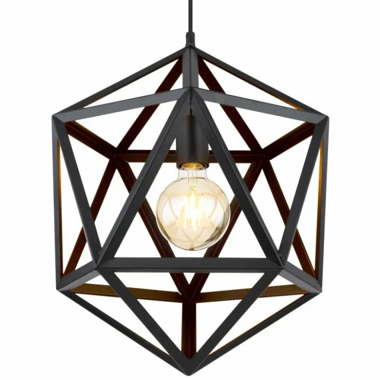 Luminaires Globo Lighting Suspensions|Suspension Globo LYDIA Noir, 1 lumière