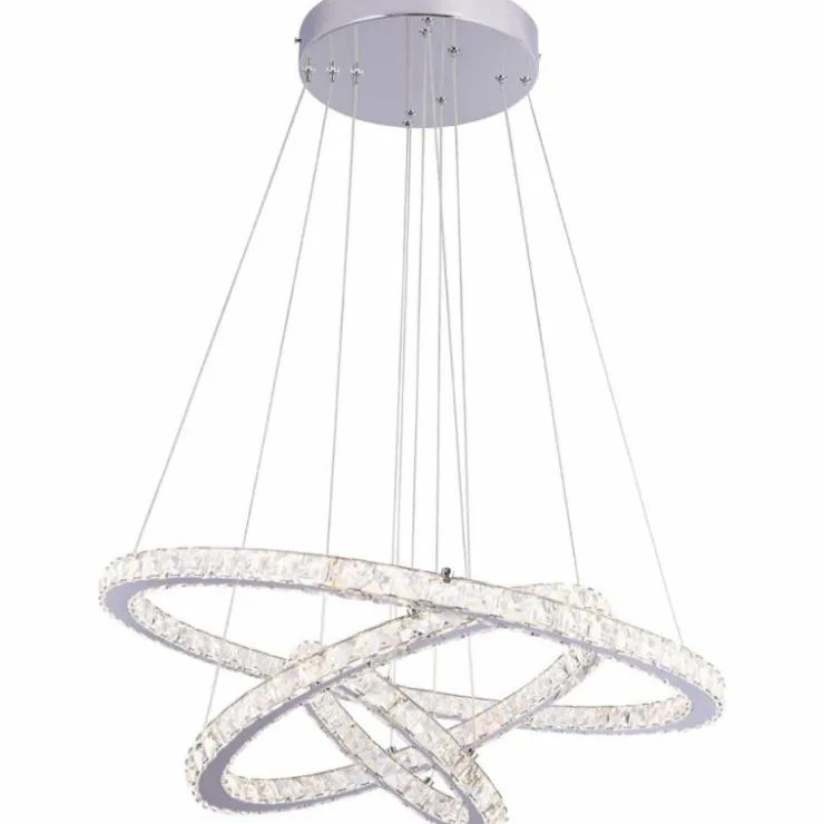 Luminaires Globo Lighting Suspensions|Suspension Globo MARILYN I Chrome, Aspect cristal, 1 lumière, Télécommandes