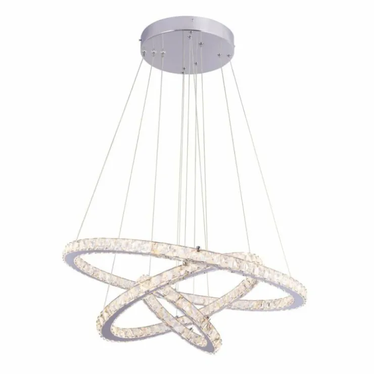 Luminaires Globo Lighting Suspensions|Suspension Globo MARILYN I Chrome, Aspect cristal, 1 lumière, Télécommandes
