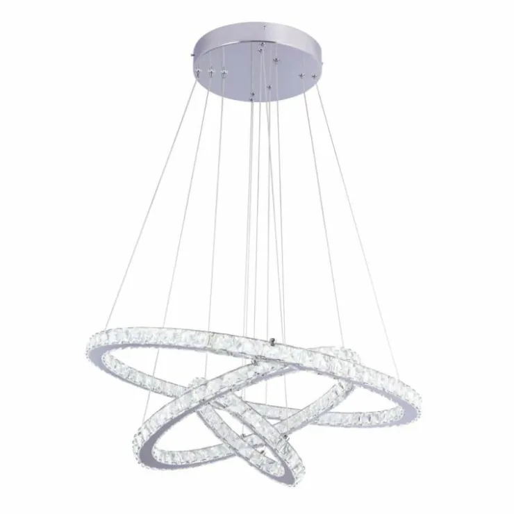 Luminaires Globo Lighting Suspensions|Suspension Globo MARILYN I Chrome, Aspect cristal, 1 lumière, Télécommandes