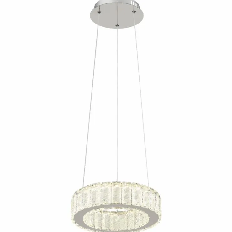 Luminaires Globo Lighting Éclairage Led|Suspension Globo MUCKY LED Chrome, 1 lumière, Télécommandes