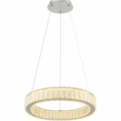 Luminaires Globo Lighting Éclairage Led|Suspension Globo MUCKY LED Chrome, 1 lumière, Télécommandes