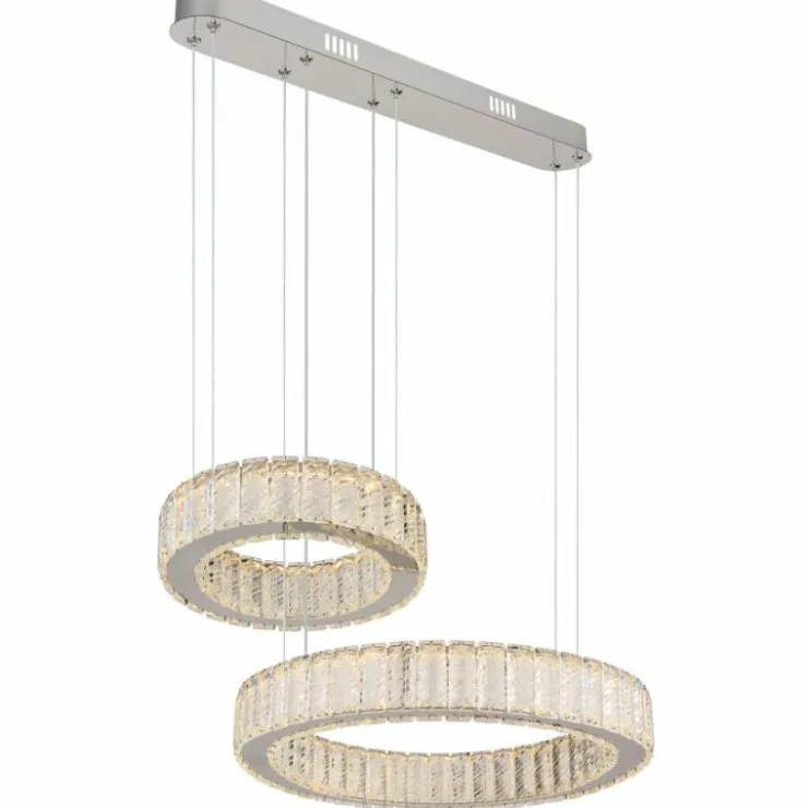 Luminaires Globo Lighting Suspensions|Suspension Globo MUCKY LED Chrome, 1 lumière, Télécommandes