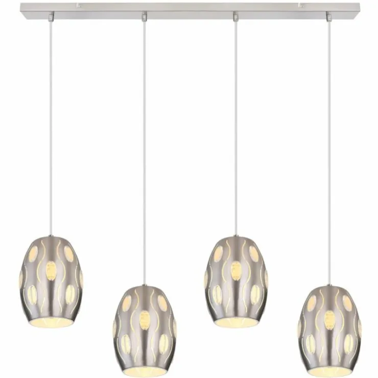 Luminaires Globo Lighting Suspensions|Suspension Globo NARRI Nickel mat, 4 lumières