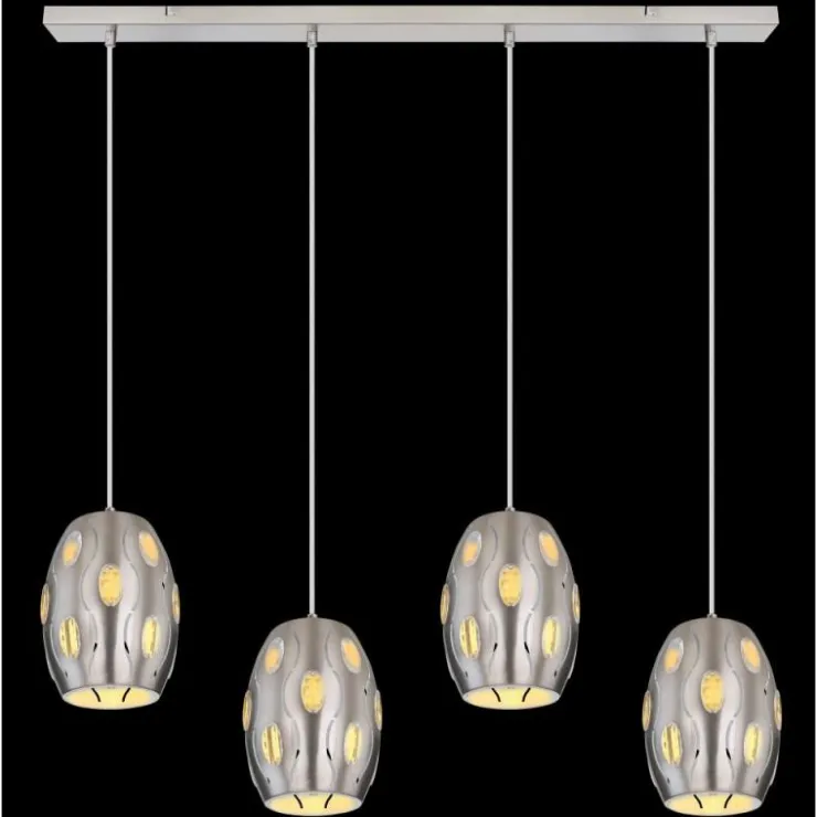 Luminaires Globo Lighting Suspensions|Suspension Globo NARRI Nickel mat, 4 lumières
