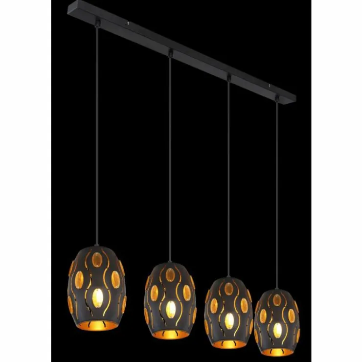 Luminaires Globo Lighting Suspensions|Suspension Globo NARRI Noir, 4 lumières