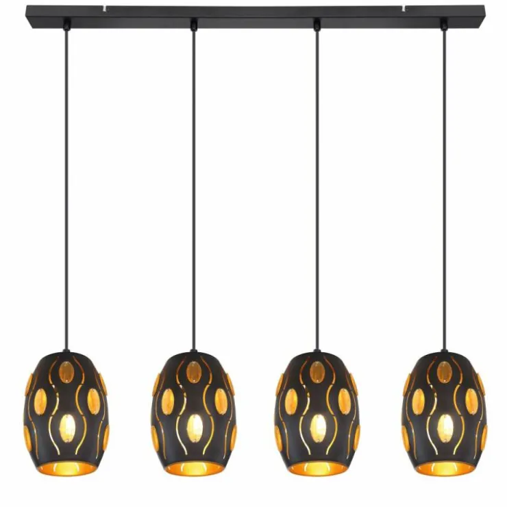 Luminaires Globo Lighting Suspensions|Suspension Globo NARRI Noir, 4 lumières
