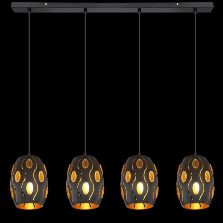 Luminaires Globo Lighting Suspensions|Suspension Globo NARRI Noir, 4 lumières