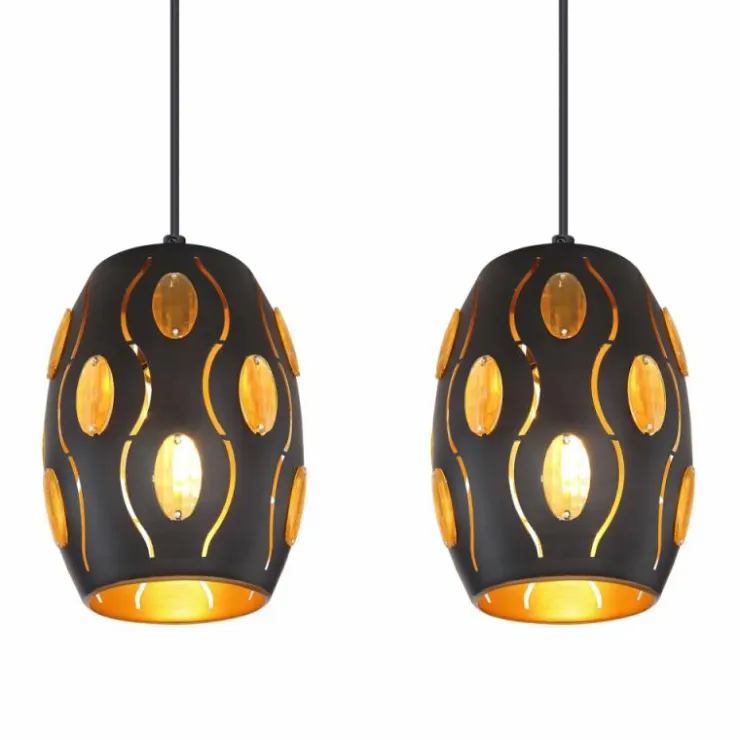 Luminaires Globo Lighting Suspensions|Suspension Globo NARRI Noir, 4 lumières
