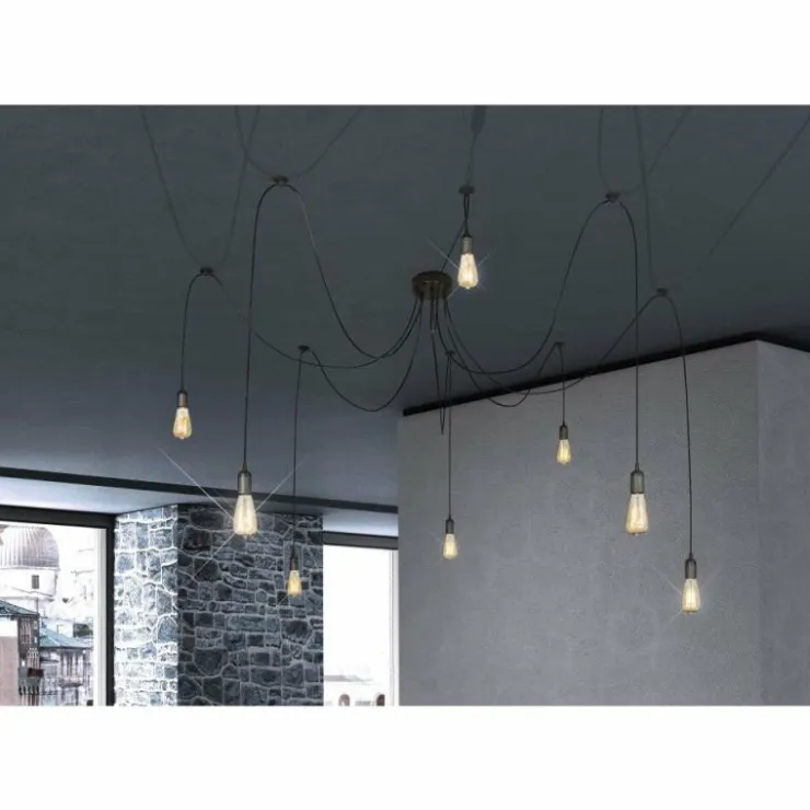 Luminaires Globo Lighting Suspensions|Suspension Globo Noir, 8 lumières