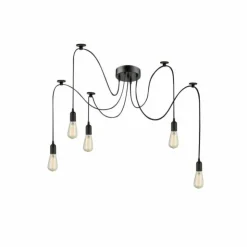 Luminaires Globo Lighting Suspensions|Suspension Globo Noir, 5 lumières