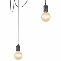 Luminaires Globo Lighting Suspensions|Suspension Globo OTTILIE Brun foncé, Nickel mat, 3 lumières