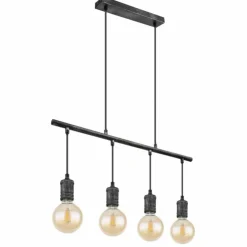 Luminaires Globo Lighting Suspensions|Suspension Globo OTTILIE Brun foncé, Nickel mat, 4 lumières