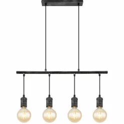 Luminaires Globo Lighting Suspensions|Suspension Globo OTTILIE Brun foncé, Nickel mat, 4 lumières