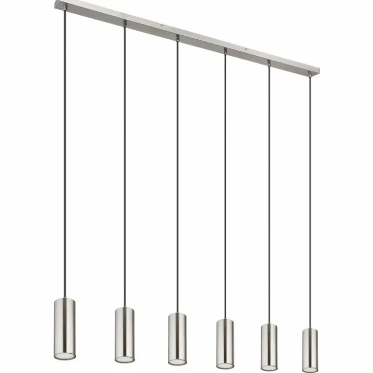Luminaires Globo Lighting Suspensions|Suspension Globo ROBBY Nickel mat, 6 lumières
