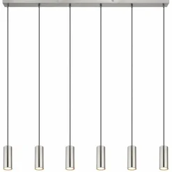 Luminaires Globo Lighting Suspensions|Suspension Globo ROBBY Nickel mat, 6 lumières