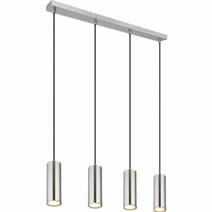 Luminaires Globo Lighting Suspensions|Suspension Globo ROBBY Nickel mat, 4 lumières