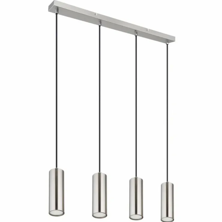 Luminaires Globo Lighting Suspensions|Suspension Globo ROBBY Nickel mat, 4 lumières