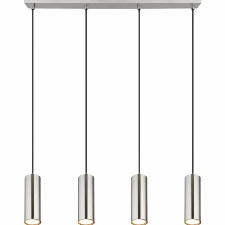 Luminaires Globo Lighting Suspensions|Suspension Globo ROBBY Nickel mat, 4 lumières