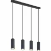 Luminaires Globo Lighting Suspensions|Suspension Globo ROBBY Noir, 4 lumières