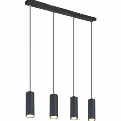Luminaires Globo Lighting Suspensions|Suspension Globo ROBBY Noir, 4 lumières