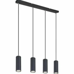 Luminaires Globo Lighting Suspensions|Suspension Globo ROBBY Noir, 4 lumières