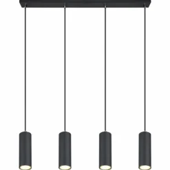 Luminaires Globo Lighting Suspensions|Suspension Globo ROBBY Noir, 4 lumières