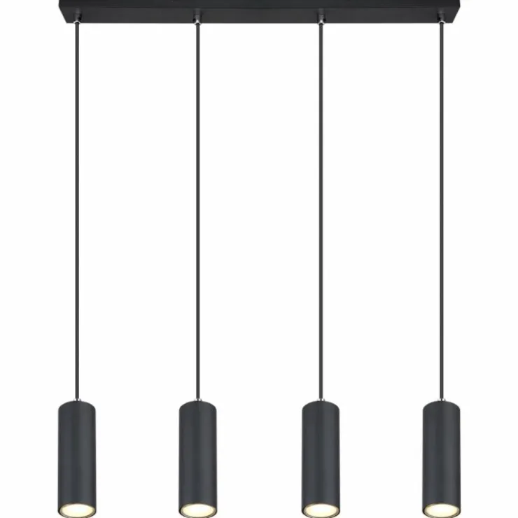 Luminaires Globo Lighting Suspensions|Suspension Globo ROBBY Noir, 4 lumières