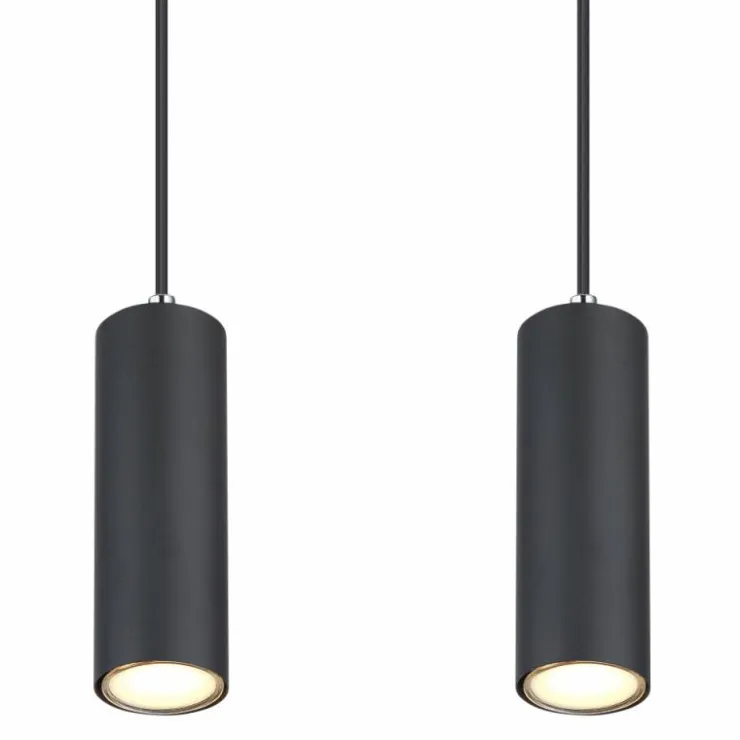 Luminaires Globo Lighting Suspensions|Suspension Globo ROBBY Noir, 4 lumières