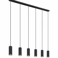 Luminaires Globo Lighting Suspensions|Suspension Globo ROBBY Noir, 6 lumières