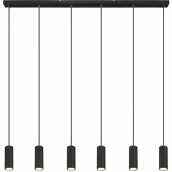 Luminaires Globo Lighting Suspensions|Suspension Globo ROBBY Noir, 6 lumières