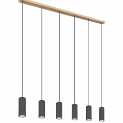 Luminaires Globo Lighting Suspensions|Suspension Globo ROBBY Noir, 6 lumières
