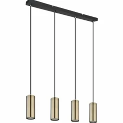 Luminaires Globo Lighting Suspensions|Suspension Globo ROBBY Noir, 4 lumières